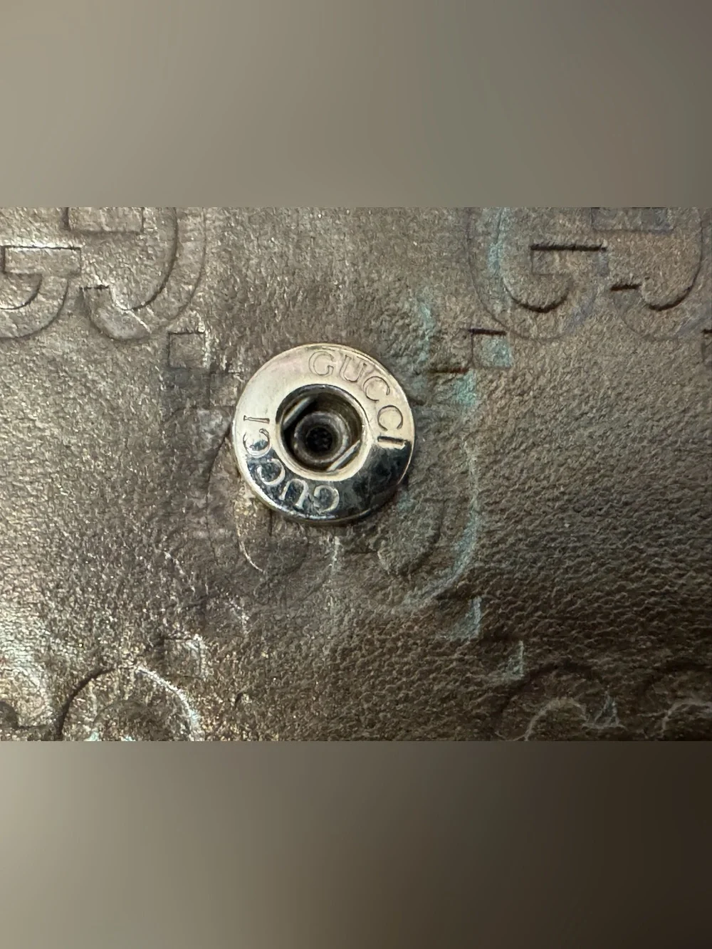 Gucci Metallic Gold GG-Embossed Continental Wallet